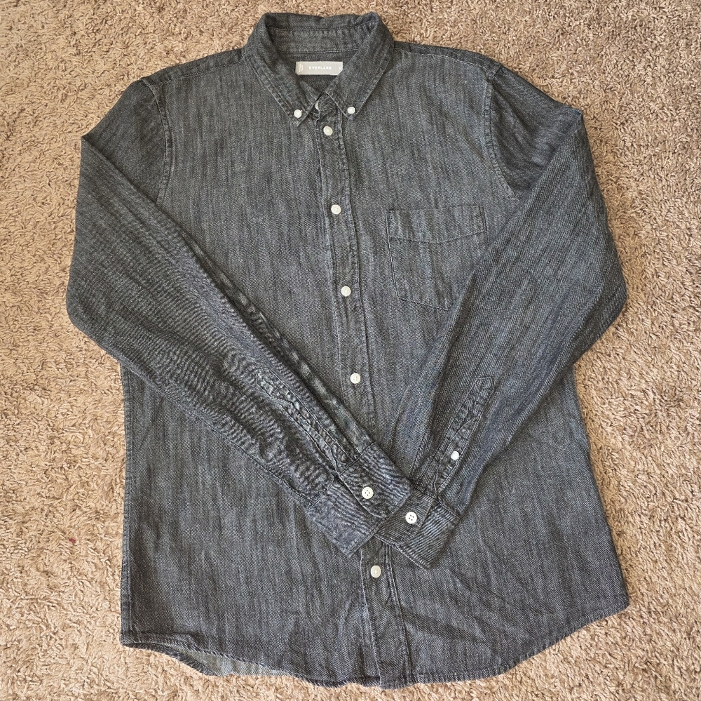 Everlane Men's Button Down Denim Shirt Size Medium - Picture 4 of 9